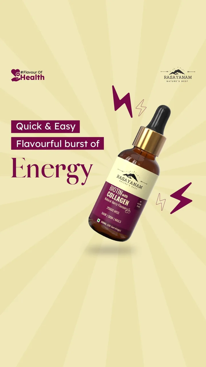 Reel cover: the dropper bottle on a pale yellow background with purple lightning marks and the word “Energy”.
